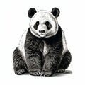 Realistic Panda Bear Vector Design Sketch - Detailed Illustration