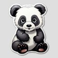 Detailed Panda Bear Sticker With Multidimensional Shading
