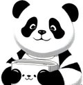 Panda with black and white markings. AI-Generated. Royalty Free Stock Photo