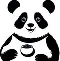 Panda with black and white markings. AI-Generated. Royalty Free Stock Photo