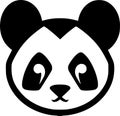 Panda - black and white vector illustration