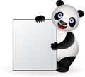 Panda and blank sign