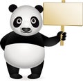 Panda and blank sign