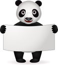 Panda and blank sign