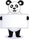 Panda with blank sign
