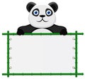 Panda with blank sign