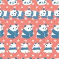 Panda Body Star Seamless Pattern