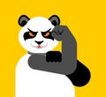 Panda We can do it symbol power animal. chinese bear showing fist isolated. Vector illustration