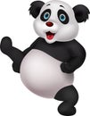Panda cartoon doing martial art