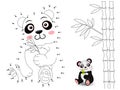 Panda Connect the dots and color