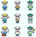 Vector illustration of Panda Construction set Royalty Free Stock Photo