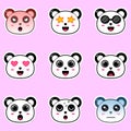 Panda cute emoticon illustration art