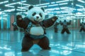 Panda Dance Instructor in Action Royalty Free Stock Photo