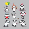 panda with different actions. Vector illustration decorative design