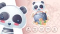 Panda with diplomat - cute sticker