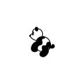 Panda doll logo. cute Bear cartoon mascot simple character doodle illustration