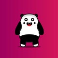 Panda doodle clipart. funny and simple. vector image Royalty Free Stock Photo