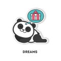 Panda dreams of a gift. Royalty Free Stock Photo