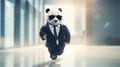 Corporate Punk: A Photorealistic Rendering Of A Panda Bear In A Suit