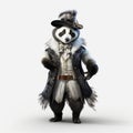 Fashionable Panda In Top Hat And Vest - Photorealistic Animalier Art