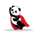 Panda dressed like superhero with capes. Royalty Free Stock Photo