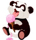 Panda eating ice cream Royalty Free Stock Photo