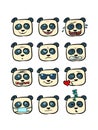 Panda Emoji faces with different emotions collection set character, cute animal