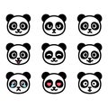 Panda emoticon set