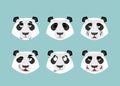 Panda emotion. Set expressions avatar Chinese bear. Animal good