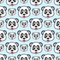 Panda face expretion cartoon seamless pattern for background and wallpaper Royalty Free Stock Photo