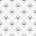 Panda face seamless pattern