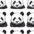 Panda faces seamless pattern. AI Generated Royalty Free Stock Photo