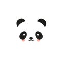 Panda flat icon. Bear panda logo. Black and white.Vector illustration, flat design Royalty Free Stock Photo