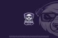 Panda head shield gaming mascot logo