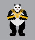 Panda gangster and bandit. Cool Bear. SWAG gangsta. Animal guy rapper