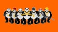 Panda gangster gang. Cool Bear Gang of bandits. SWAG gangsta. Animal guy rapper Royalty Free Stock Photo