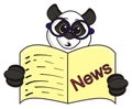 Panda with glasses reading a newspaper Royalty Free Stock Photo