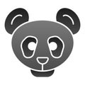 Panda head flat icon. Simple silhouette, bamboo asian bear. Animals vector design concept, gradient style pictogram on Royalty Free Stock Photo