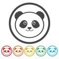 Panda head icons set - vector illustration Royalty Free Stock Photo