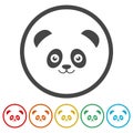 Panda head icons set - vector illustration Royalty Free Stock Photo