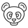 Panda head line icon. Simple silhouette, bamboo asian bear. Animals vector design concept, outline style pictogram on Royalty Free Stock Photo