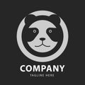 Panda head logo circles design template Royalty Free Stock Photo