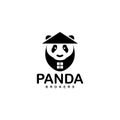 Panda head logo design vector Royalty Free Stock Photo