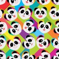 Panda head love rotate seamless pattern