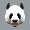 Panda head pixel art vector. square animal