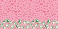 Panda Heart Frame Border Seamless Pattern Royalty Free Stock Photo