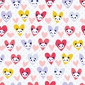 Panda Heart Seamless Pattern