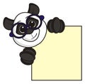 Panda holding a blank plate Royalty Free Stock Photo