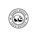 Panda house logo design template Royalty Free Stock Photo