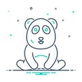 Mix icon for Panda, bear and beautiful Royalty Free Stock Photo